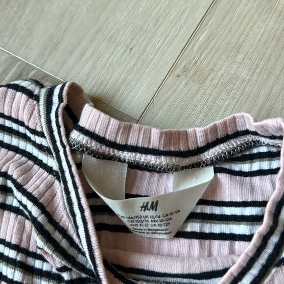 H&M, Art Class Striped Ribbed Short Sleeve Tops Shirts Size Large 10/12 - Picture 5 of 5